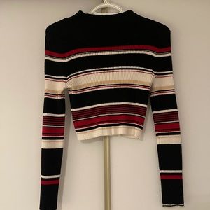 Striped crop sweater
